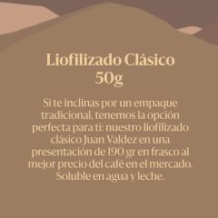 Café Soluble Juan Valdez Liofilizado Clásico Frasco x 50gr