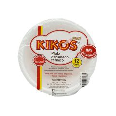 Platos Espumado Térmico Kikos Hondo N 20 x 12 Unidades