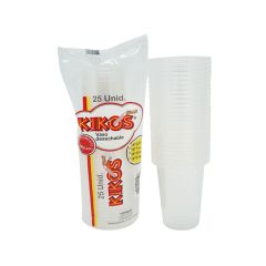 Vasos Transparentes Kikos 10Onz x 25 Unidades