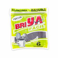 Bolsa Para Basura 75x120 Negra 6u Briyafacil