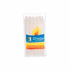 Velas Cristal Blanca Larga X 10 Unidades