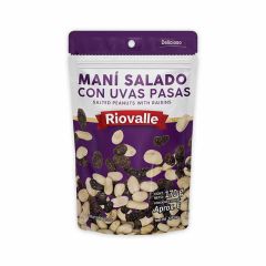 Maní Con Uvas Pasas Riovalle Bolsa x 170gr