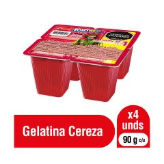 Gelatina Fortikids Alquería Sabor A Cereza x 90gr x 4 Unidades