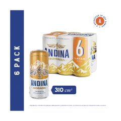 Cerveza Andina Dorada Lata x 310ml x 6 Unidades