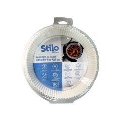 Canastilla De Papel Antiadherente Stilo Kitchen Para Air Fryer X 50 Unidades