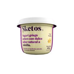 Yogurt Griego Sketos Entero Sabor Vainilla Sin Dulce X 450gr
