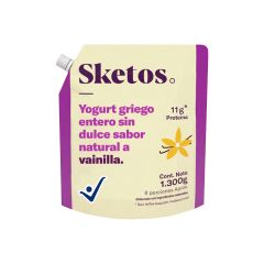 Yogurt Griego Sketos Entero Sabor Vainilla Sin Dulce Doypack X 1300gr
