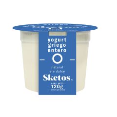 Yogurt Griego Sketos 120G Entero Natural