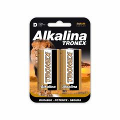 Pila Tronex Alkalina Tipo D Blíster x 2 Unidades