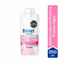 Bebida Líquida Proteína Bénet Active Sabor A Frutos Rojos Tetra x 250ml