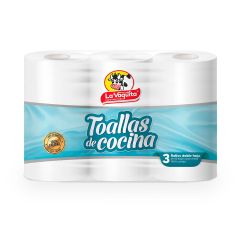Toallas De Cocina Multiusos La Vaquita 50 Hojas x 3 Unidades