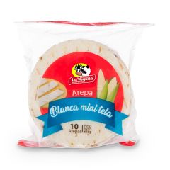 Arepas De Maíz Blanco La Vaquita Tipo Mini Tela x 650gr x 10 Unidades