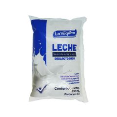 Leche La Vaquita Uht Larga Vida Deslactosada Bolsa x 900ml