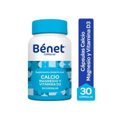 Cápsulas Blandas Bénet Calcio, Magnesio Y Vitamina D3 X 30 Unidades
