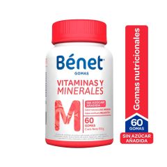 Gomas Benet Vitaminas Y Minerales Sin Azúcar x 150gr x 60 Unidades