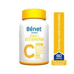 Gomas Benet Zinc + Vitamina C Sin Azúcar x 150gr x 60 Unidades