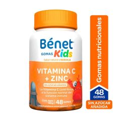 Gomas Benet Kids Con Vitamina C + Zinc Sabor A Naranja x 120gr x 48 Unidades