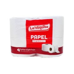 Papel Higiénico La Vaquita Triple Hoja 30mts X 4 Unidades