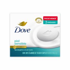 Jabon Dove 90G 3U Piel Sensible Humectan