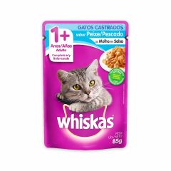 Alimento Húmedo Para Gato Whiskas Adulto Mayor A 1 Año Gatos Castrados Sabor A Pescado x 85gr
