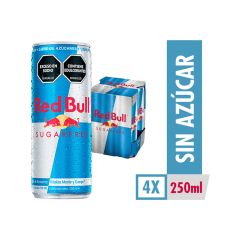 Bebida Energizante Red Bull Energy Sugar Free Lata x 250ml x 4 Unidades