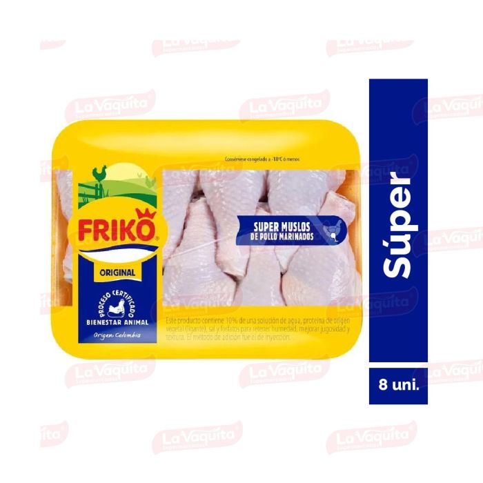 Súper Muslos De Pollo Marinados Friko Bandeja Peso Aprox. 2000gr x 8  Unidades - La Vaquita