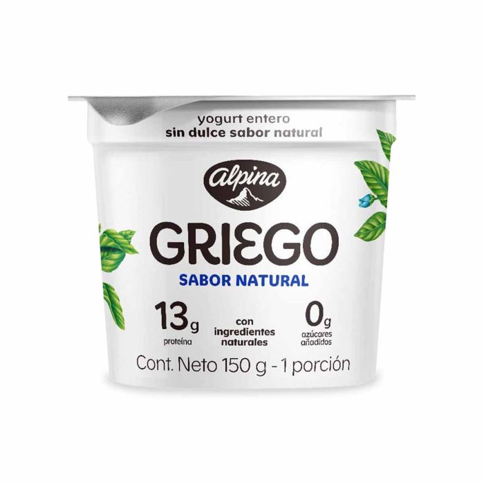 La Vaquita Yogurt Griego Alpina Sin Dulce Sabor Natural x 150gr