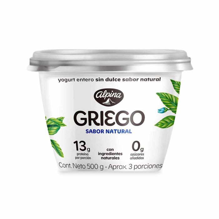 La Vaquita Yogurt Griego Alpina Sin Dulce Sabor Natural x 500gr