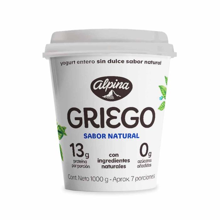 La Vaquita Yogurt Griego Alpina Sin Dulce Sabor Natural x 1000gr