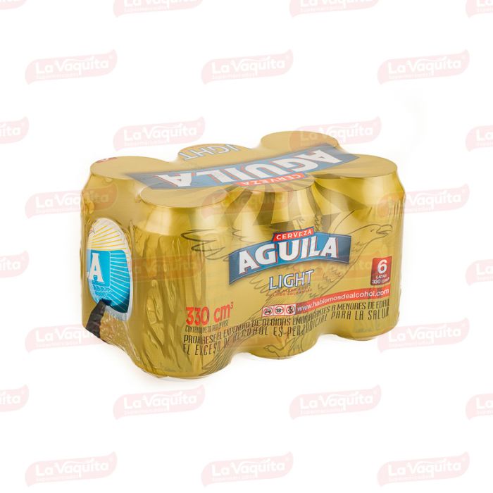 Cerveza Águila Light Lata x 330ml x 6 Unidades - La Vaquita