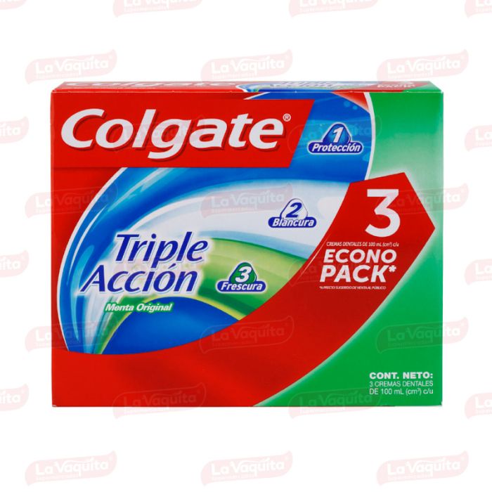 La Vaquita - Crema Dental Colgate Max White Complete Clean Crystal Mint x  100ml x 3 Unidades Econopack