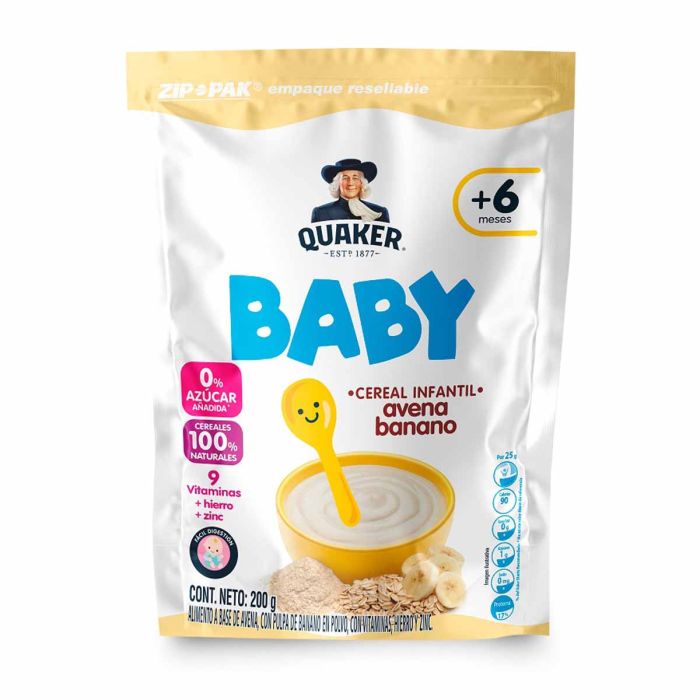 La Vaquita Cereal Infantil Baby Quaker Sabor A Avena Y Banano Bolsa X