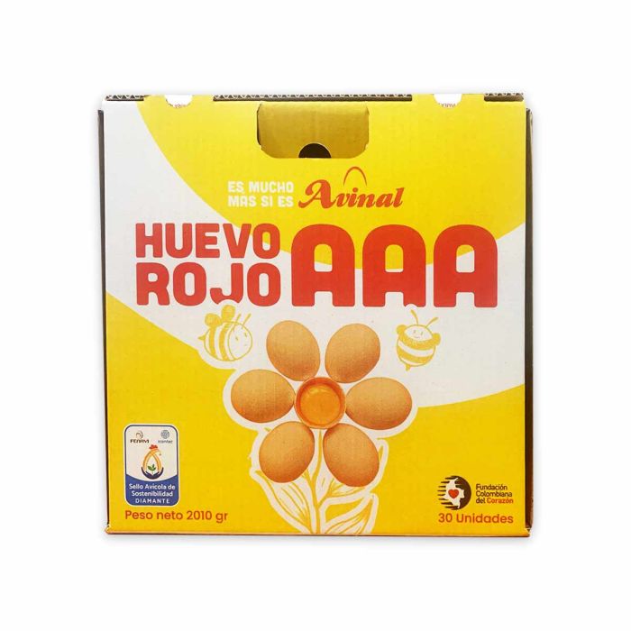Huevos Avinal Tipo AAA Rojo Funda Cartón x 30 Unidades - La Vaquita