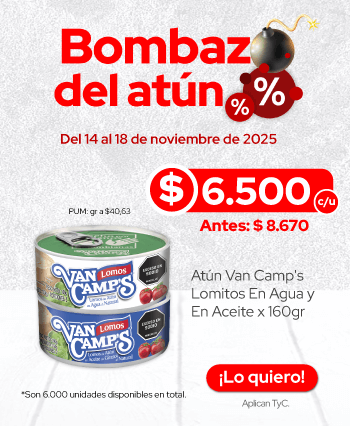 Bombazo del atún, disfruta hasta el 18 de noviembre de 2025, de un precio especial en Atún Van Camps
