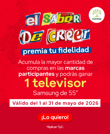 Acumula la mayor cantidad de compras en las marcas participantes y podrás ganar 1 televisor Samsung de 55". Válido del 1 al 31 de mayo de 2026. ¡Lo quiero!